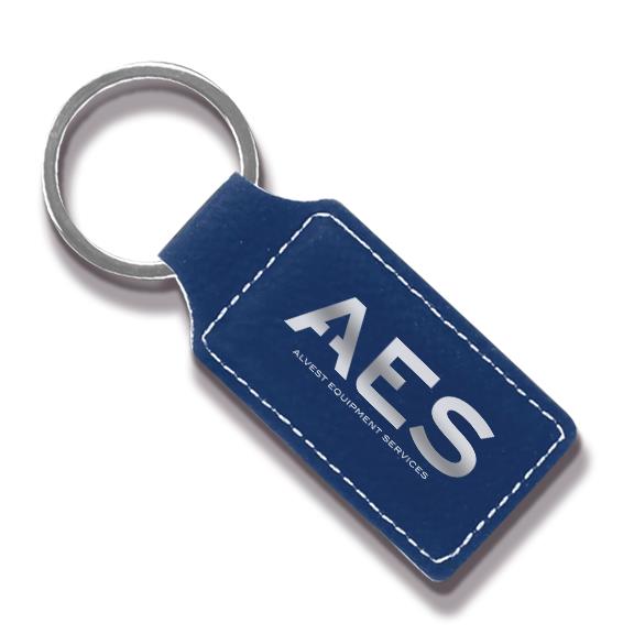 Keychain - AES - Leather Rectangle