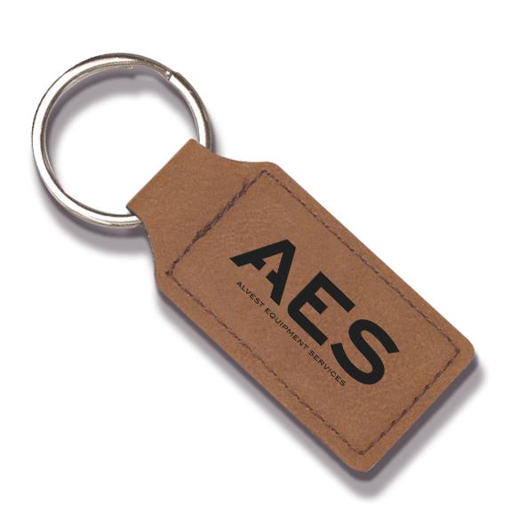 Keychain - AES - Leather Rectangle