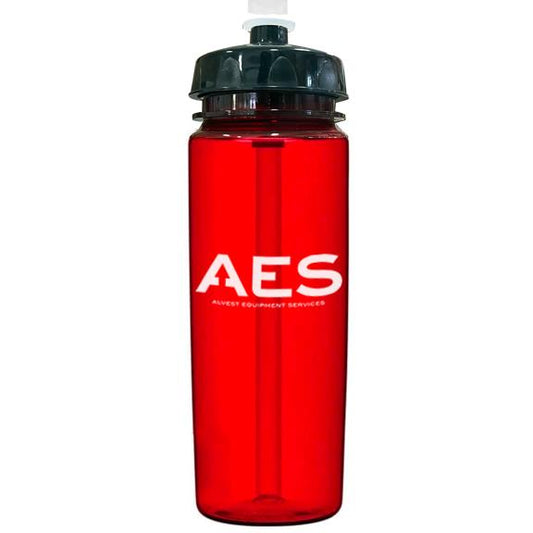 Water Bottle - AES - 20oz Red with Black Lid