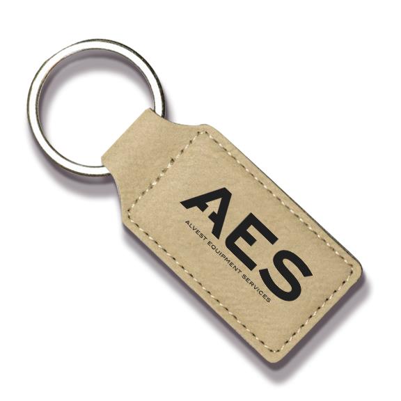 Keychain - AES - Leather Rectangle