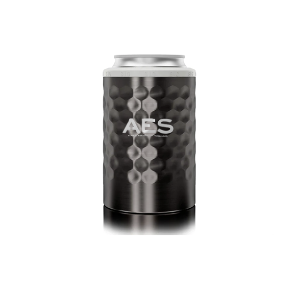 SIC - AES - 12oz Hammered Gunmetal Can Cooler