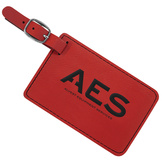 Luggage Tag - AES - Red Leather