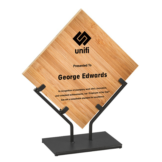 Award - Unifi - Customizable Diamond Bamboo with Iron Stand