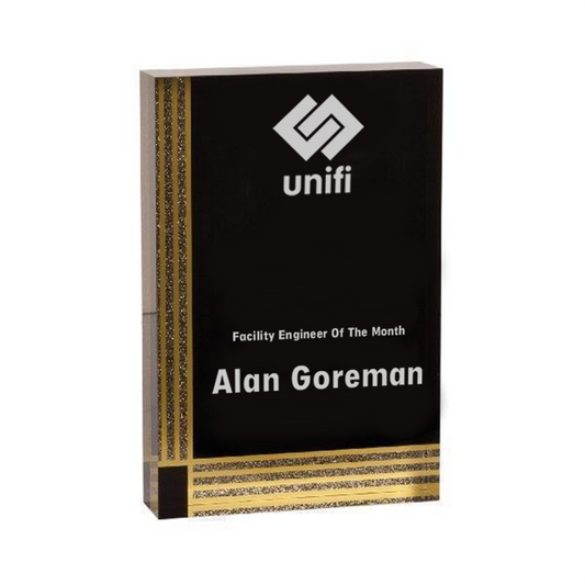 Award - Unifi - Customizable Black Acrylic Rectangle