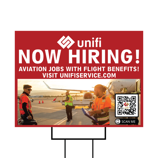 Yard Sign - Unifi - Now Hiring Aviation Jobs 1 (Unifi Careers)