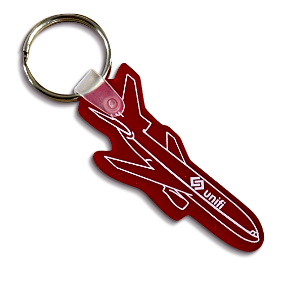 Keychain - Unifi - Red Airplane