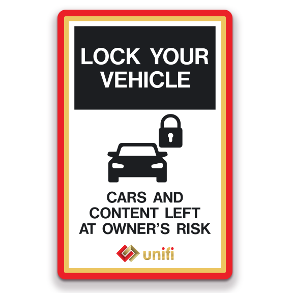 Decal - Unifi - Traffic Safety Lock Your Vehicle - White