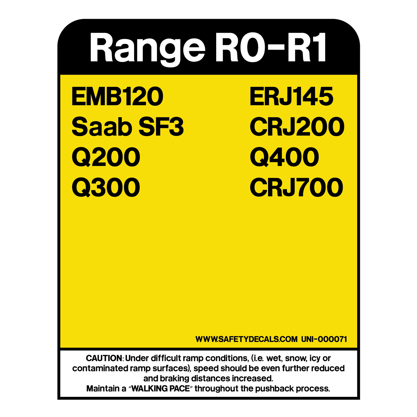 Decal - GSE ID/Warning Panel R0-R1