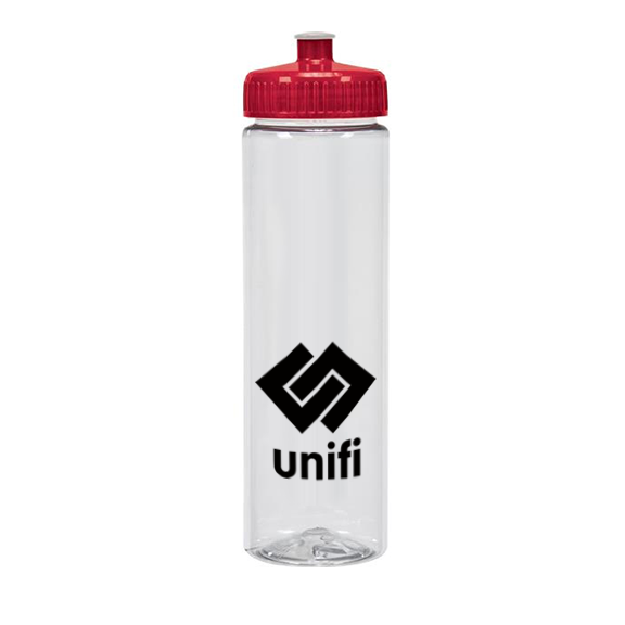 Water Bottle - Unifi - 24oz Clear with Red Lid