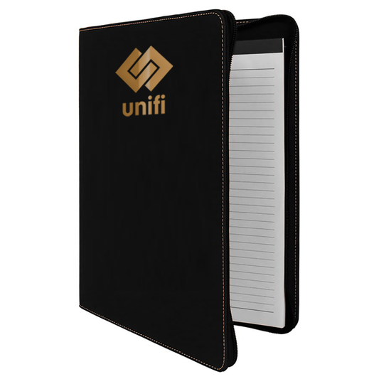 Leather Portfolio Notebook with Zipper - Unifi