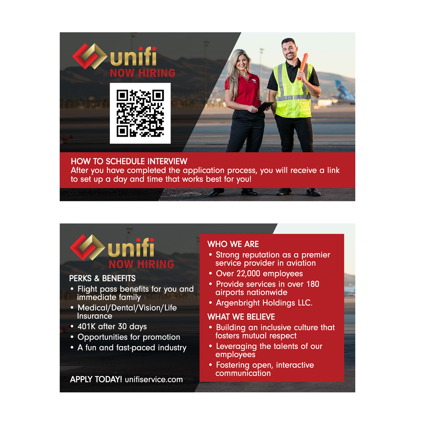 Business Card - Unifi - Now Hiring General