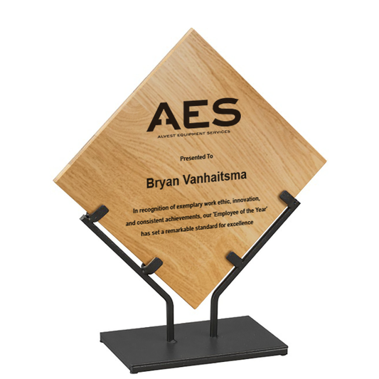 Award - AES - Customizable Diamond Bamboo with Iron Stand